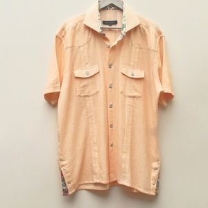 Bogoose Men's Shirt 5/XL Double Flap Pocket Side Buttoned Slits Mini D Laurent